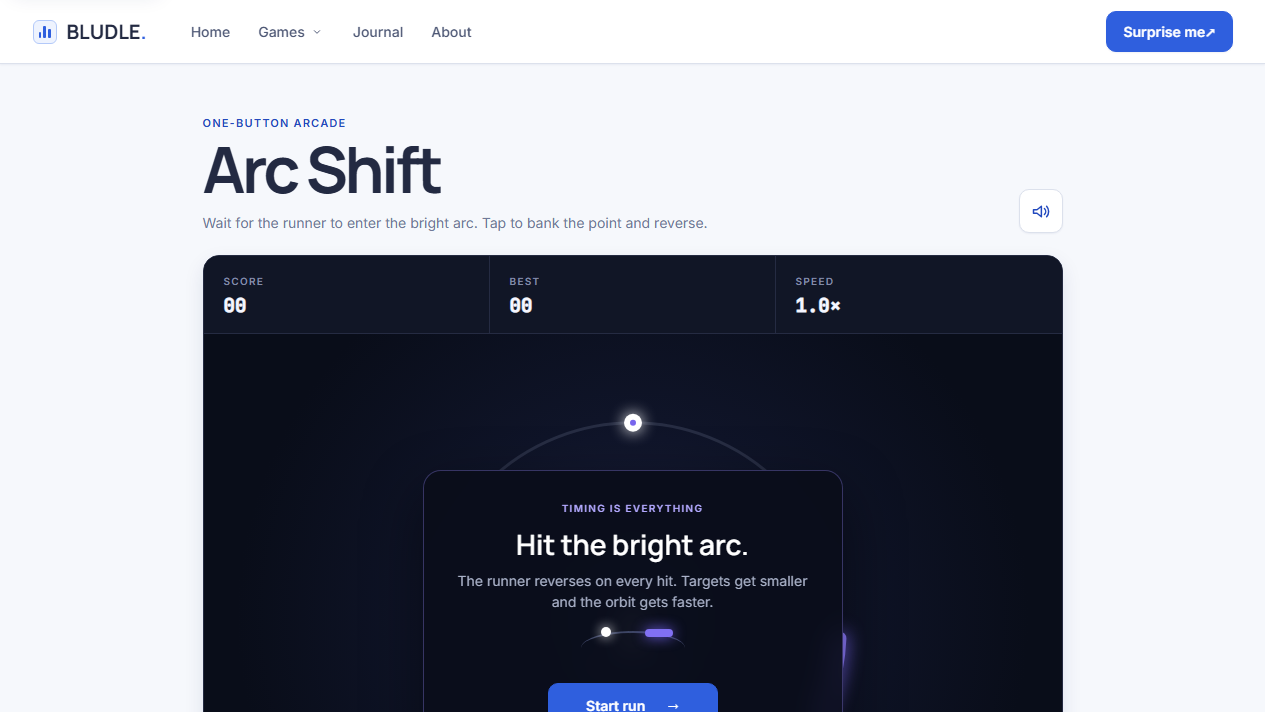 Screenshot of Arc Shift gameplay