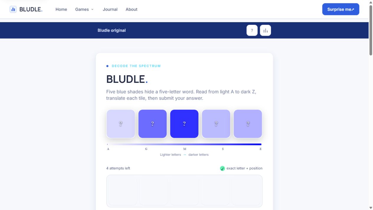 Screenshot of Bludle gameplay