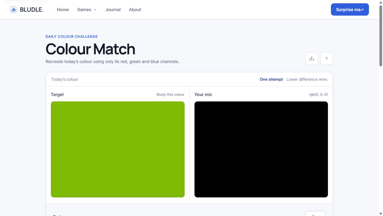 Screenshot of Colour Match gameplay