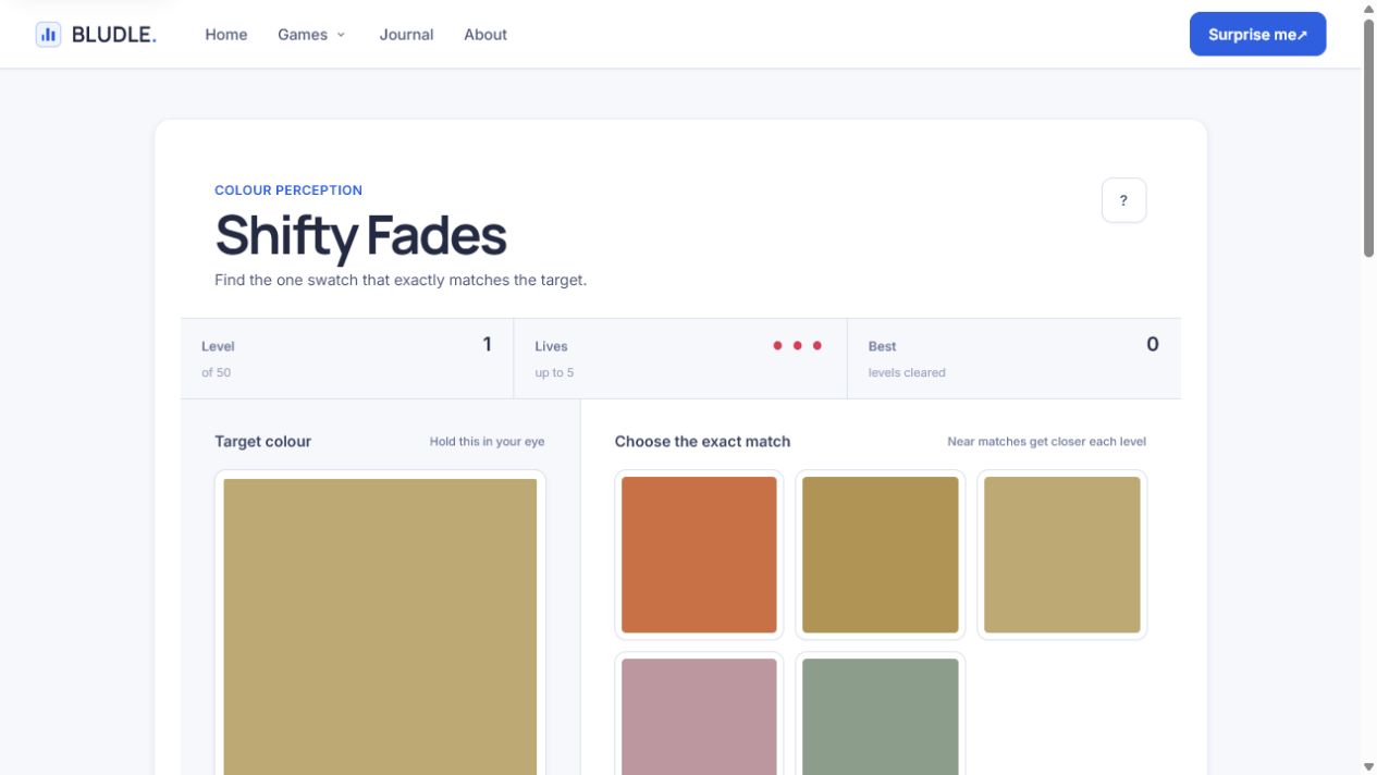Screenshot of Shifty Fades gameplay