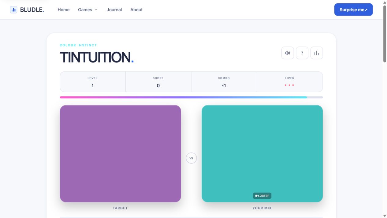 Screenshot of Tintuition gameplay
